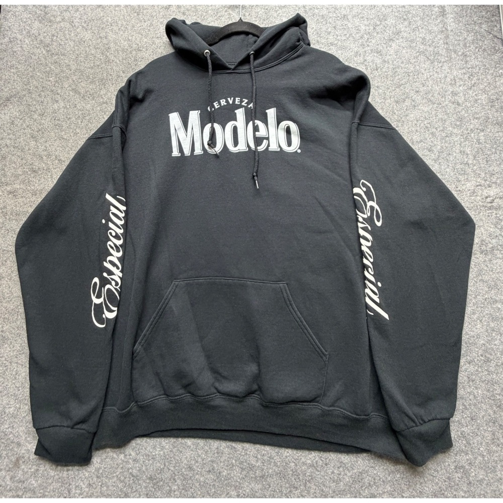 Modelo Especial Graphic Hoodie Black Sweatshirt Women 1X Cerveza Beer Logo